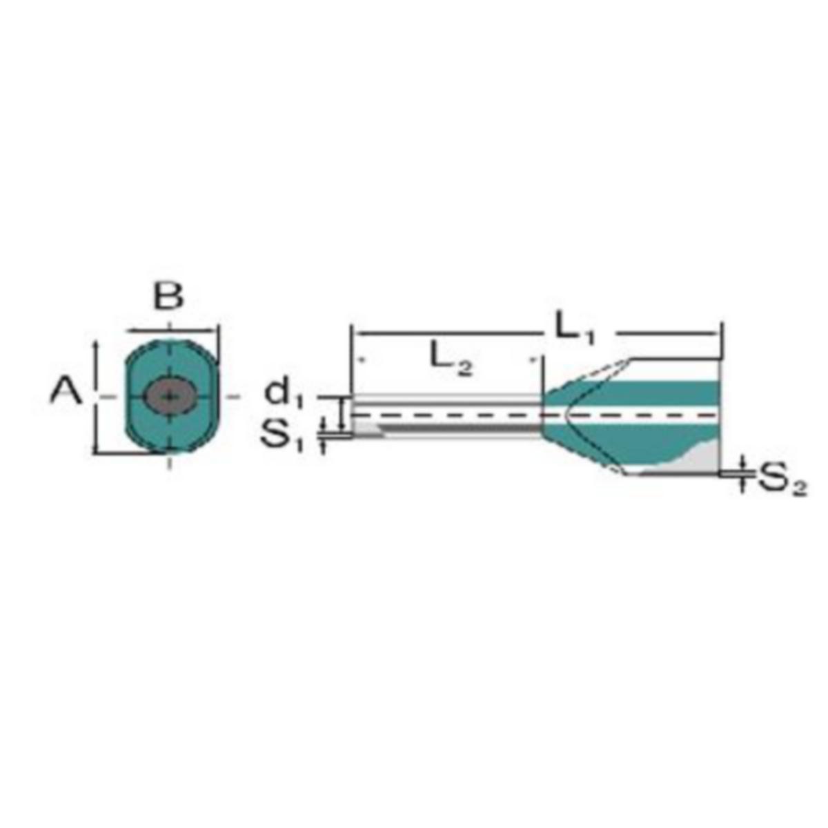 Ändhylsa för två ledare - ÄNDHYLSA 2X0.5 8MM ORA PÅS/100 H0.5/14 ZH OR SV