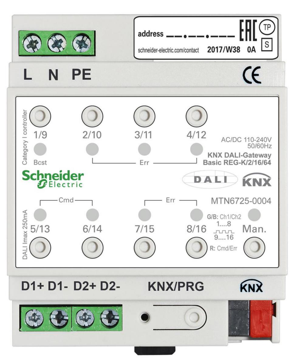 KNX / DALI-Gateway Basic 2/16/64, Schneider - KNX/DALI-GATEWAY BASIC 2/16/64 MTN6725-0004