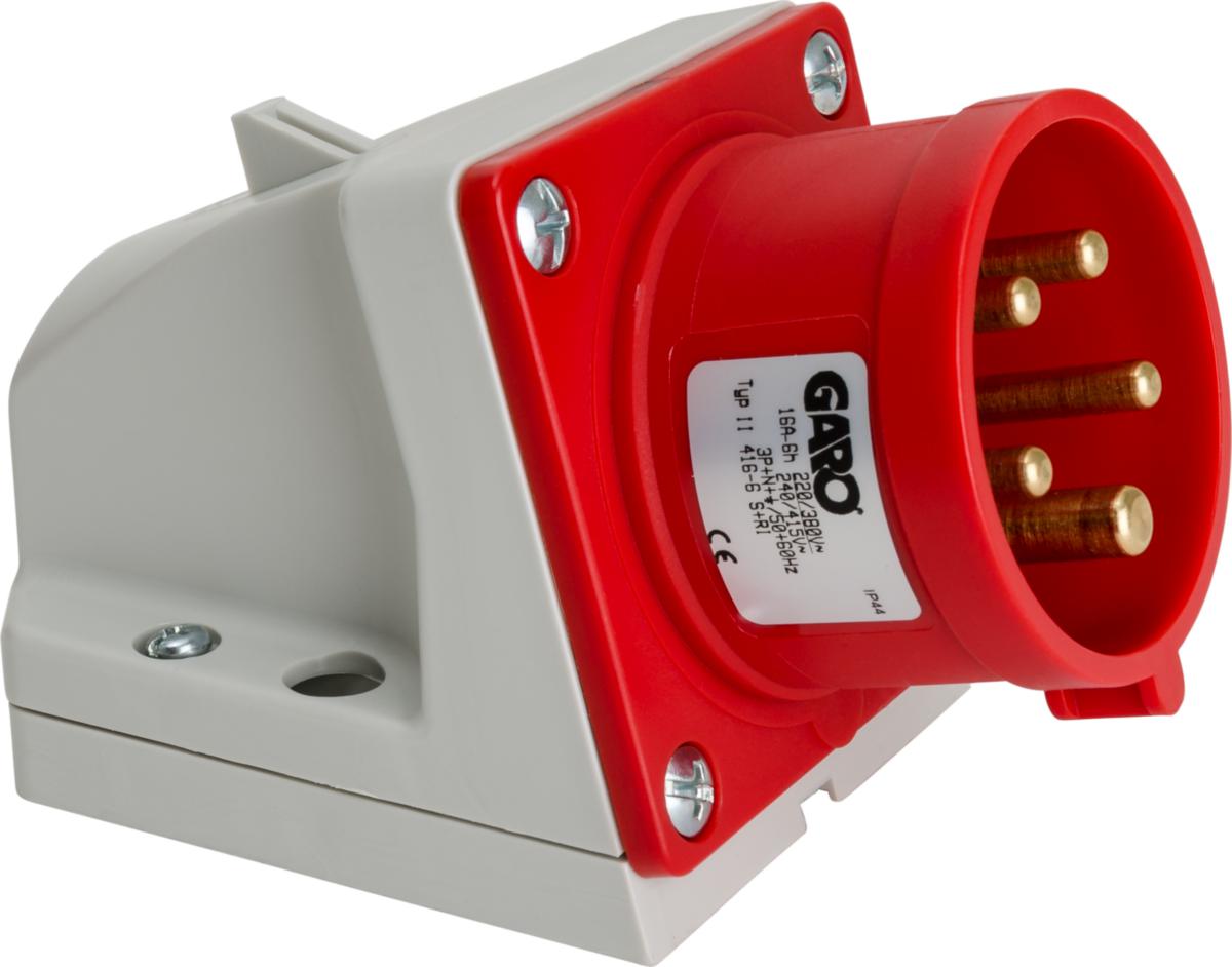 Väggintag med röranslutning CEE, Garo - VÄGGINTAG CII 416-6 S+RI 16A