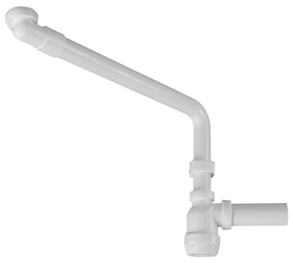 Kommodvattenlås, Faluplast - VATTENLÅS KOMMOD 11/4" X 40MM MED RÖR T VÄGG VIT. FALUPLAST