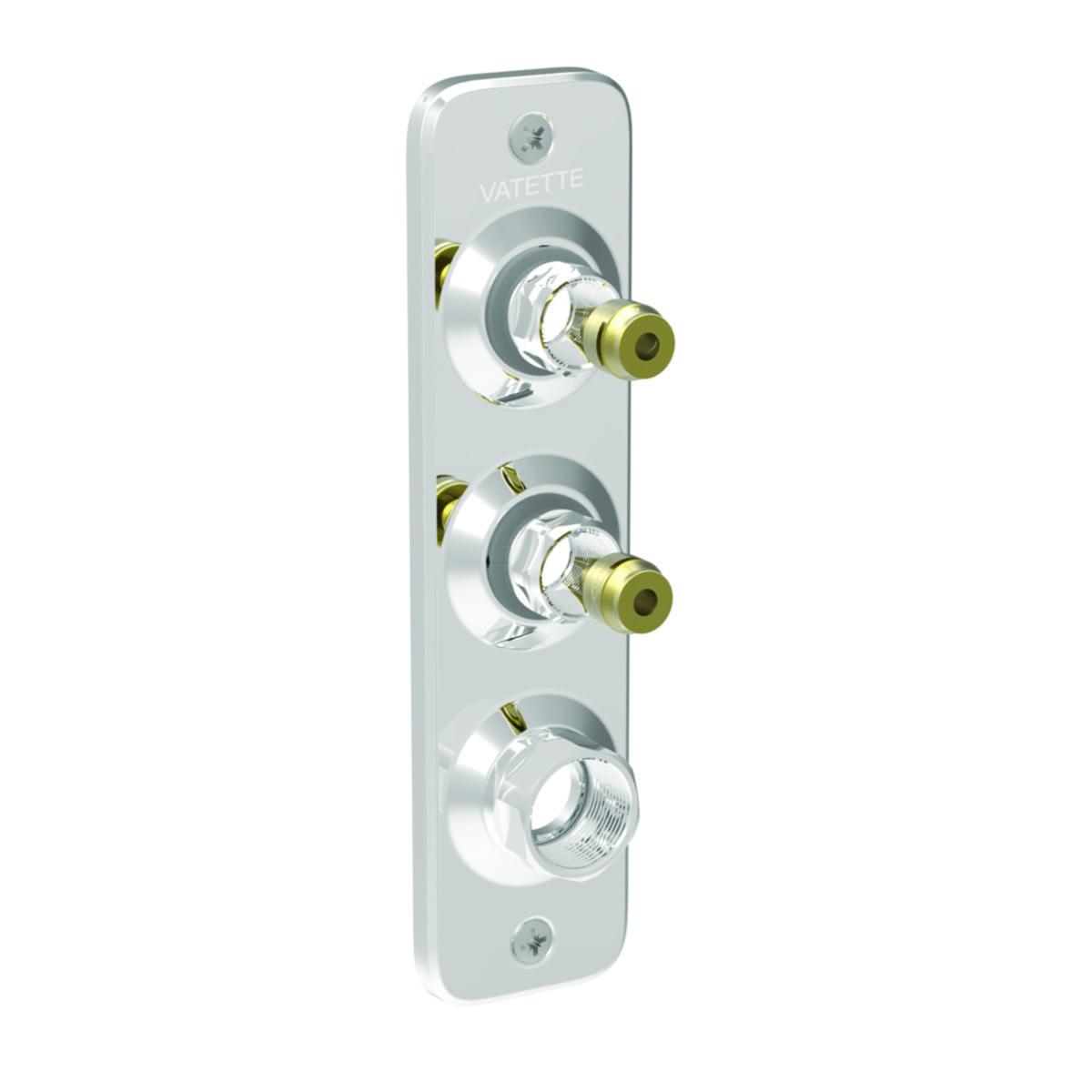 Kopplingsbricka V6 krom 3-rör för Vatette kopplingssystem - VATETTE KOPPLB. V6 3-RÖR 60 CC 1XDY20 2XDY15 DY15 PLAST KLÄMH