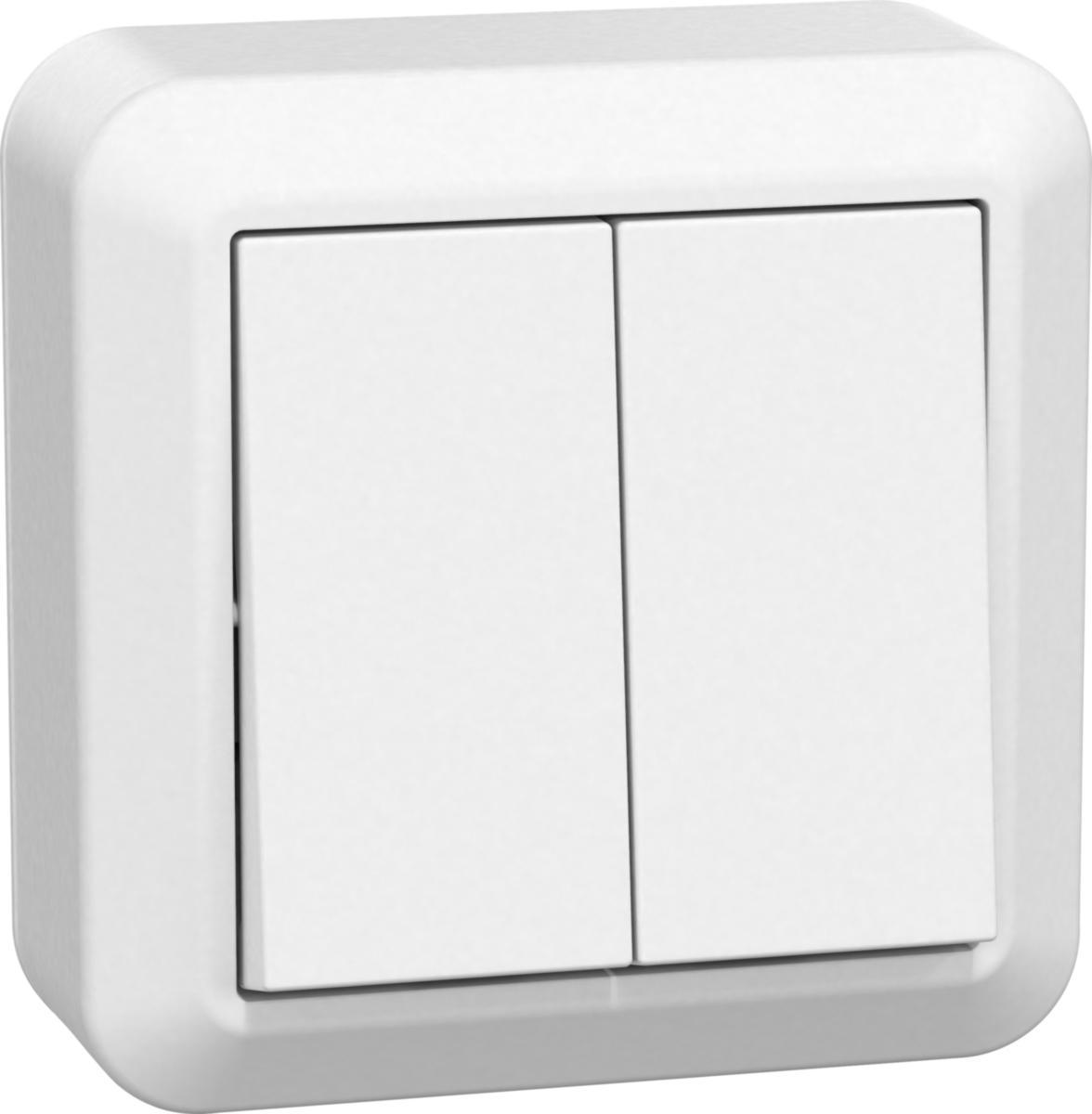 Strömbrytare, utanpåliggande, Connect 2 Home, Gelia - STRÖMBRYTARE KRON UTP VIT 16A CONNECT 2 HOME