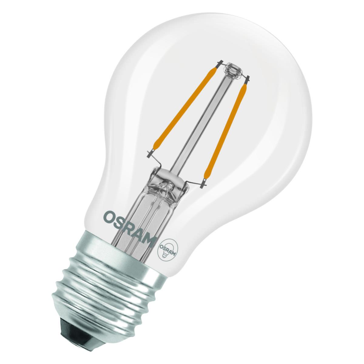 LED-lampa, normal, Led Star Classic A, box, Osram - LEDLAMPA OSRAM STAR CLASSIC NORMAL 136LM 1W 827 KLAR E27