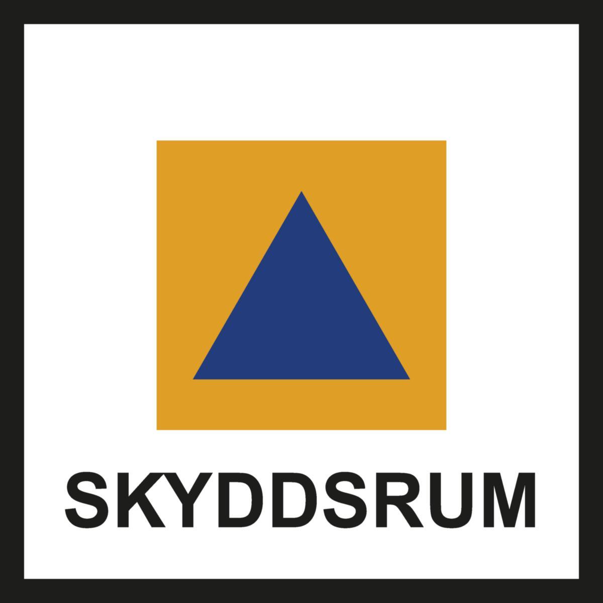 Nödskyltar "Beredskap" - SKYLT SKYDDSRUM SYSTEMTEXT 250X250MM