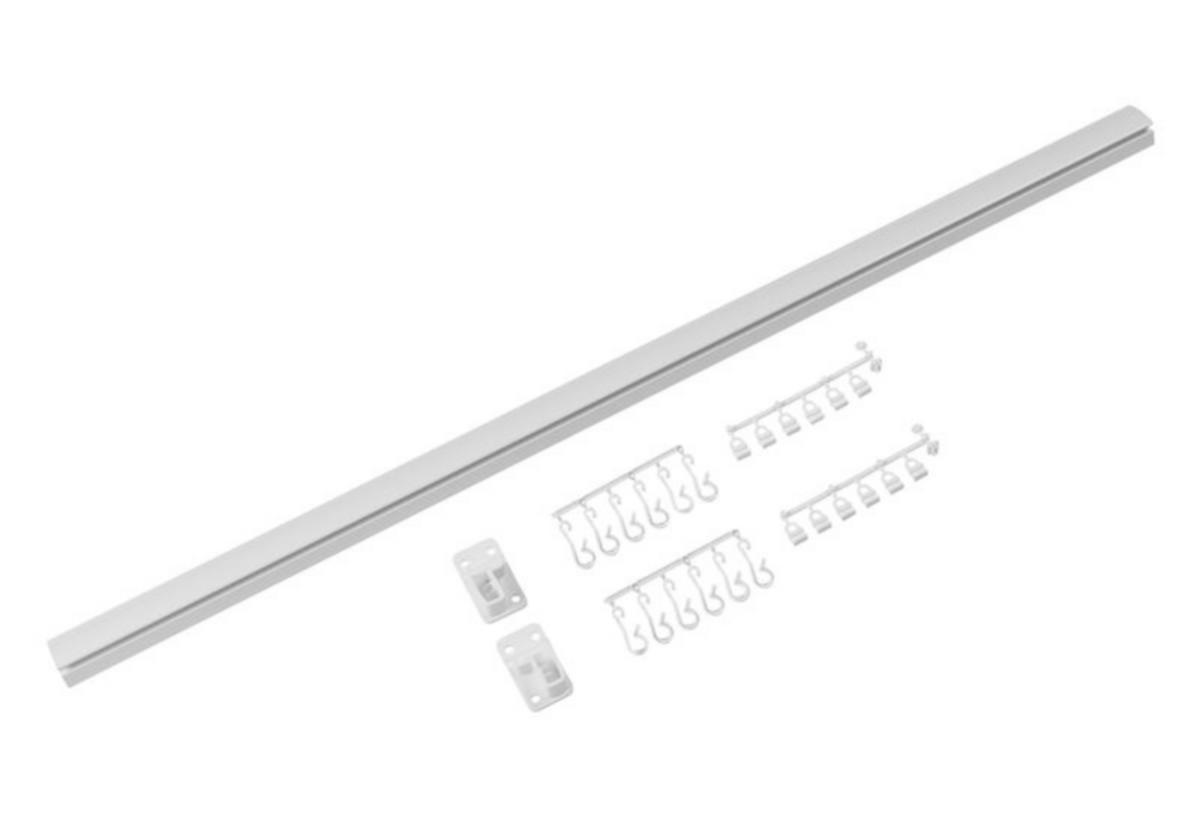 Draperiskena, komplett, rak, Stabil - DRAPERISKENA STABIL VIT RAK ALU. 180CM RAK