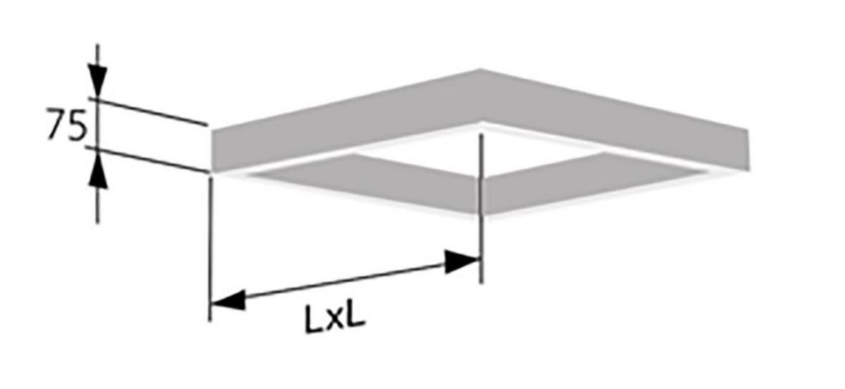 Distanssarg till Swegon Ceiling - SARG TILL TAKDON SARB K 600 H=75.595X595. SWEGON