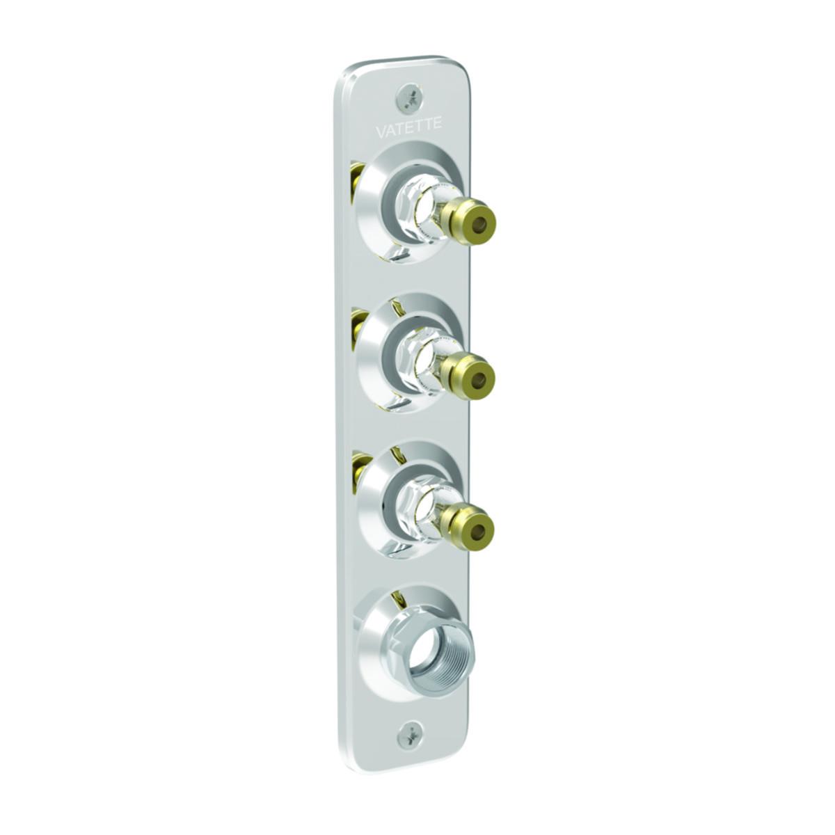 Kopplingsbricka V6 krom 4-rör för Vatette kopplingssystem - VATETTE KOPPLB. V6 4-RÖR 60 CC 1XDY20 3XDY16 DY16 PLAST KLÄMH