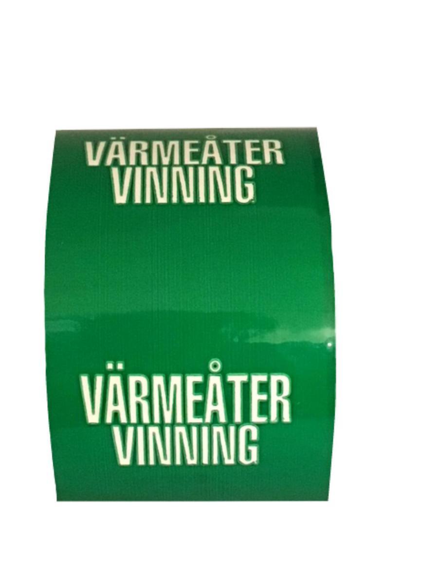 Rörmärkningstejp TOP - System Text och Pil - RÖRM TOP VÄRMEÅTERVINNING GRÖN/VIT 75MMX30M