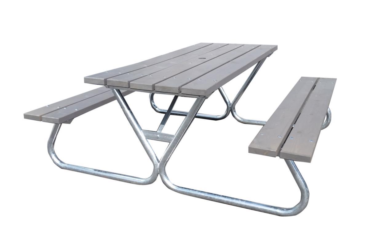 Bänkbord, 180 cm, Robust - BÄNKBORD ROBUST PICNIC 180 CM STÅLRAM GRÅ