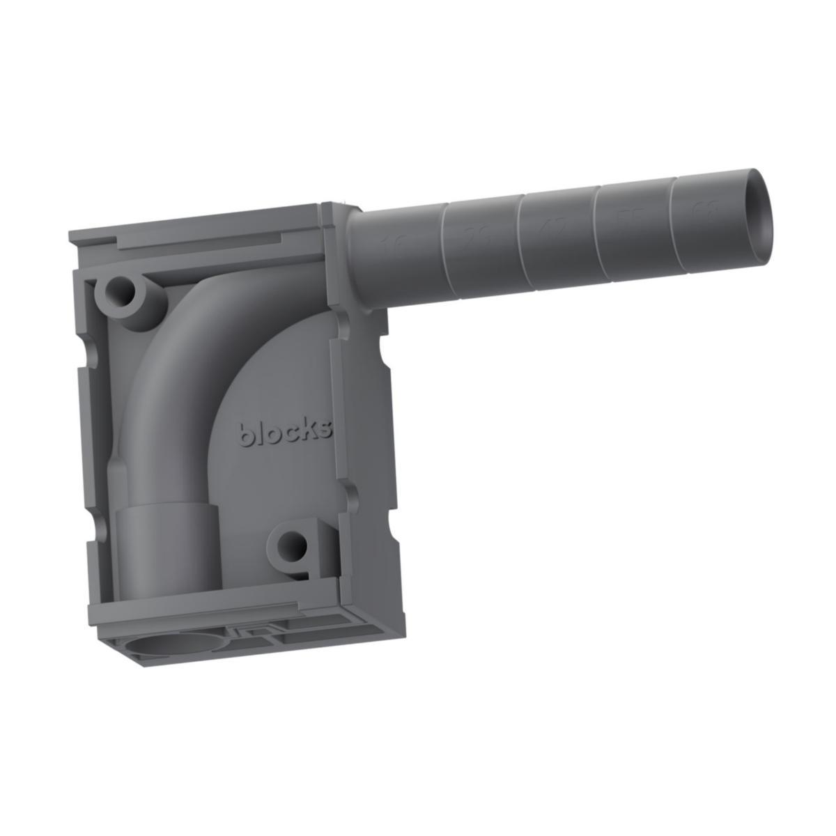 Rörböj Blocks - RÖRBÖJ ELEKTROSKUTT BLOCKS PLAST GRÅ 90 16MM
