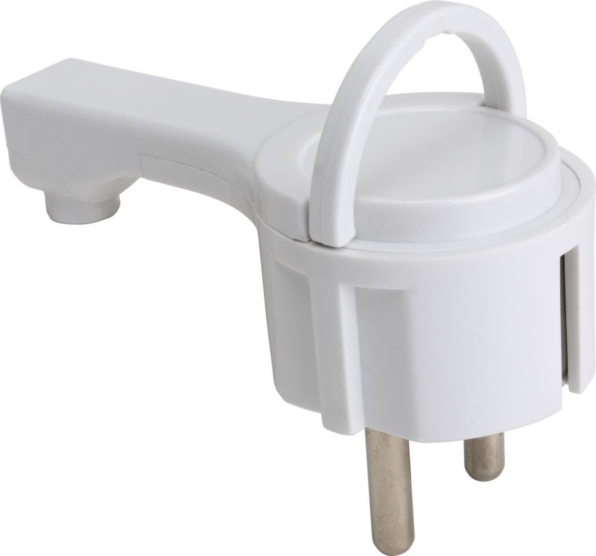 Stickpropp Mini, låg och vinklad modell, jordad - STICKPROPP JORD SIDO VIT MIN MIN-FLAT DEMONTERBAR