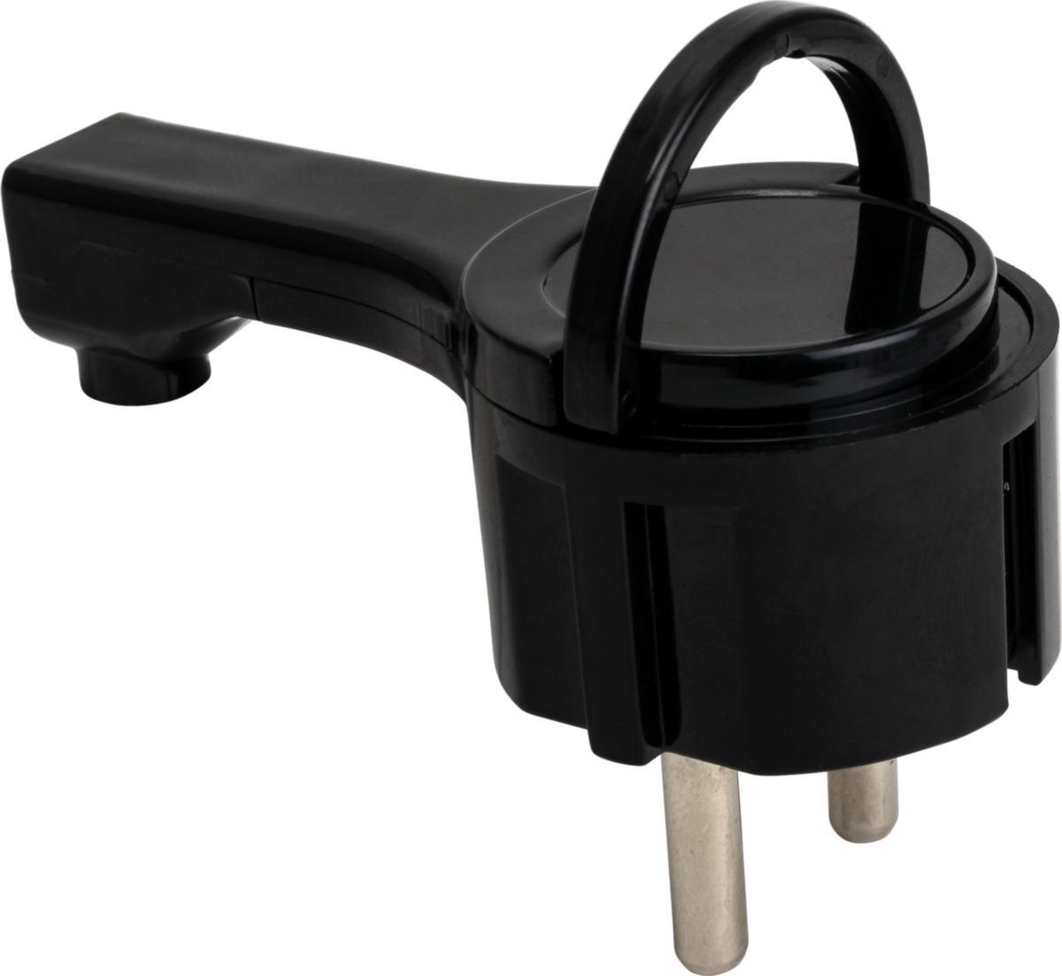 Stickpropp Mini, låg och vinklad modell, jordad - STICKPROPP JORD SIDO SVART MIN MIN-FLAT DEMONTERBAR