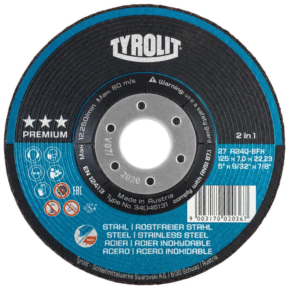 Navrondell Tyrolit Premium 2in1 Comfort Start - NAVRONDELL TYROLIT PREM. 2IN1 125x7x22.2 A24Q-BFX COMFORT S