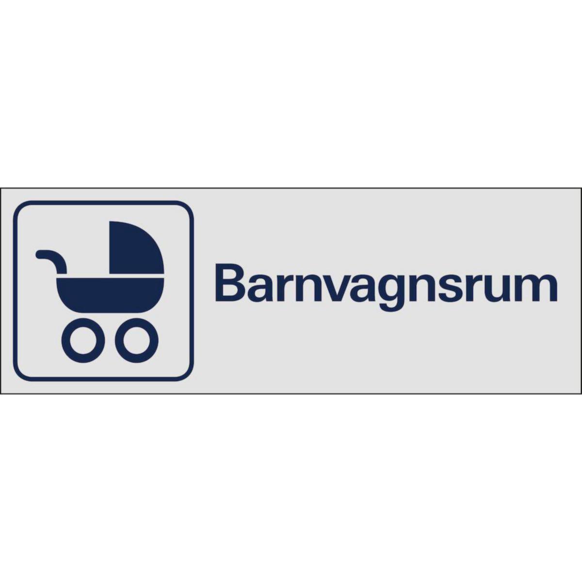 Symbolskyltar "text" - SKYLT "BARNVAGNSRUM" 225X80 MM ALUMINIUM