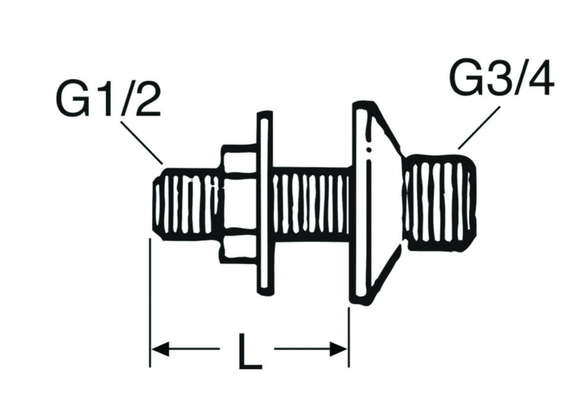Anslutningskoppling för duschkabin, Gustavsberg - G1/5XG3/4 ANSLUTNINGSKOPPL. VA 634002 EUROPAMOD.