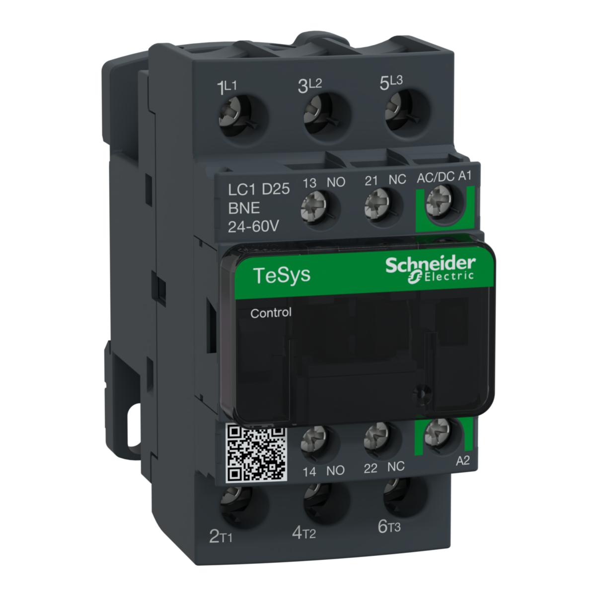 Kontaktor LC1D 9-80A TeSys Deca Advance - KONTAKTOR 25A 24-60V AC DC LC1D25BNE