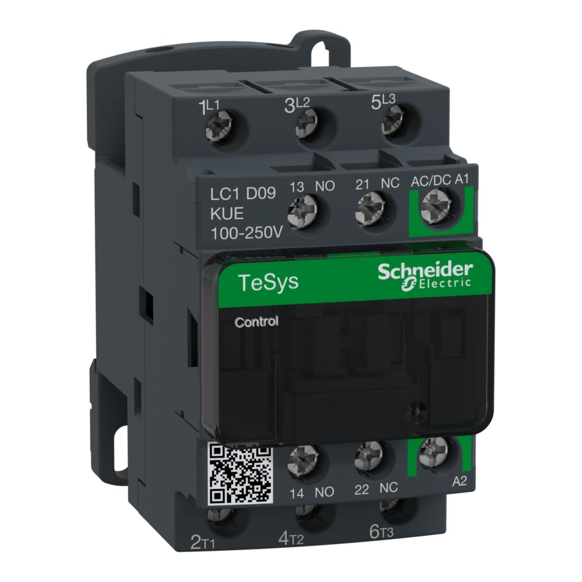 Kontaktor LC1D 9-80A TeSys Deca Advance - KONTAKTOR 9A 4KW 100-250VACDC LC1D09KUE