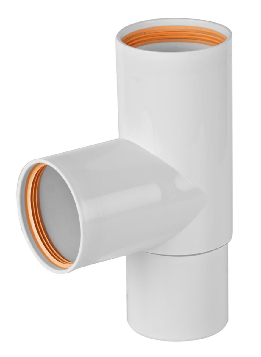 T-rör, PP, Faluplast - 40X90GR T-RÖR FALU-VULK 74890 MED 2 MUFFAR, VITT
