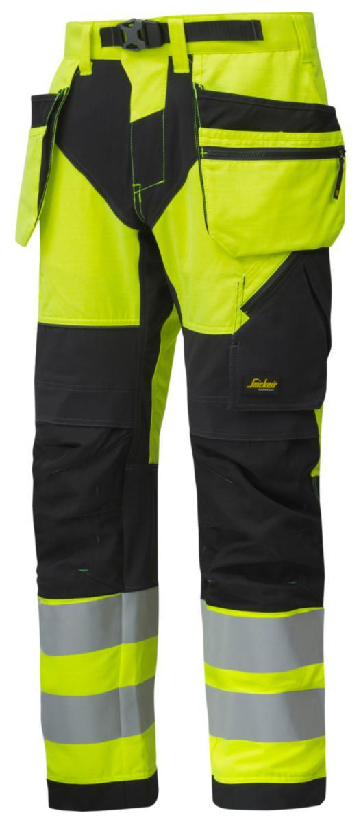 Hantverksbyxa varsel klass 2 FlexiWork Snickers - MIDJEBYXA SNICKERS 6932 GUL/SV VARSEL KL2 FLEXI HF STL C46