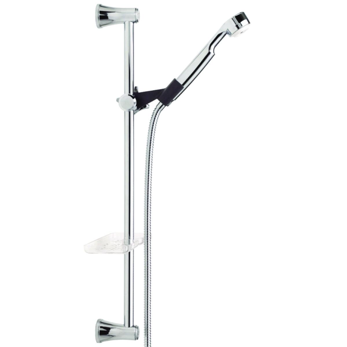 Duschset  Sarona med handdusch och tvålhylla , FMM - DUSCHANORDNING FMM 3420-1720 VIT MED ALUMINIUMSTÅNG