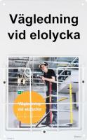 Skylt och Häfte "Vägledning vid elolycka"