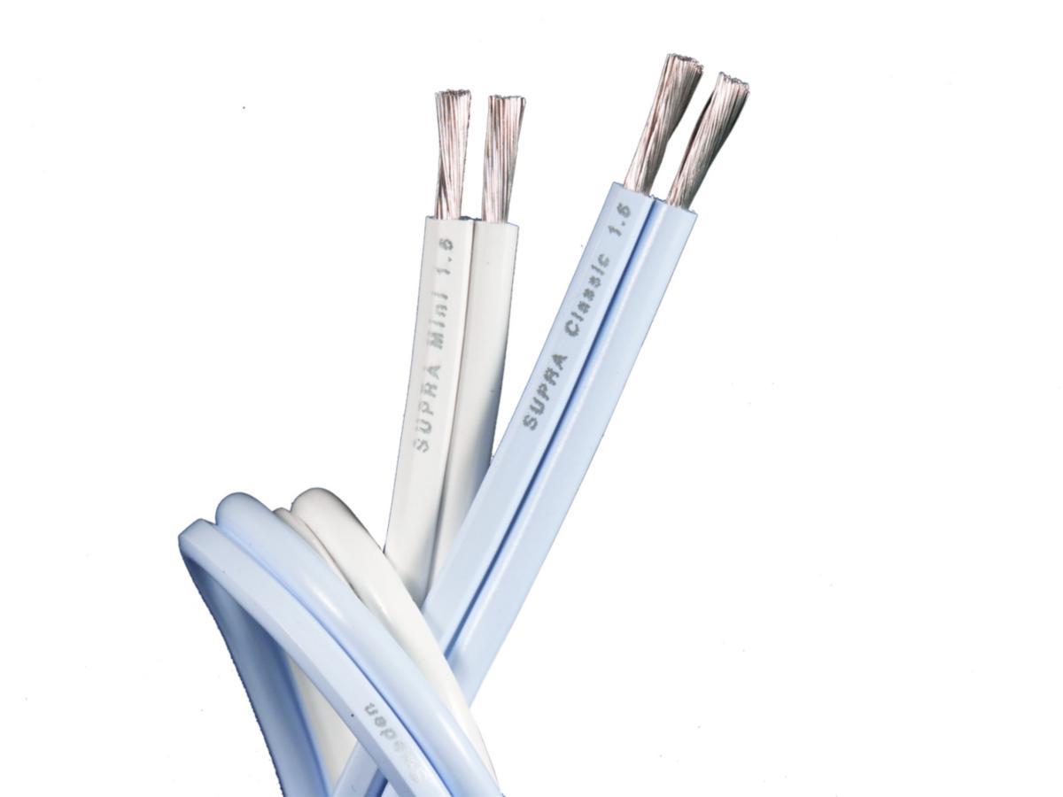 Högtalarkabel PVC SUPRA mini, Jenving - HÖGT,KABEL MINI 2X1.6 VIT (3*) T300