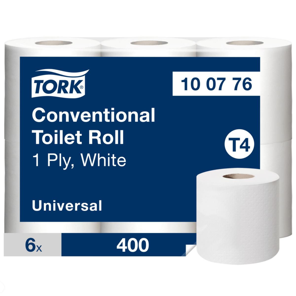 Toalettpapper Tork Universal T4 - TOALETTPAPPER TORK UNIVERSAL T4 VIT 50,4M/RL 48RL/BAL