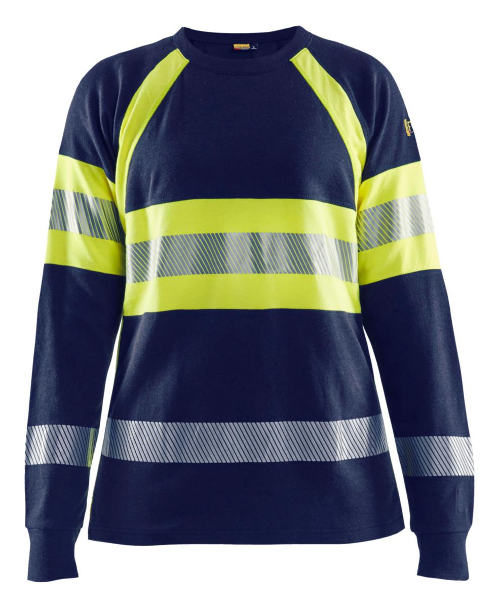 T-shirt Blåkläder 3494-1761 L-Ärm Dam - FLAMSKYDDAD LÅNGÄRMAD T-SHIRT BLK 3494-1761 MBLÅ/VGUL XS