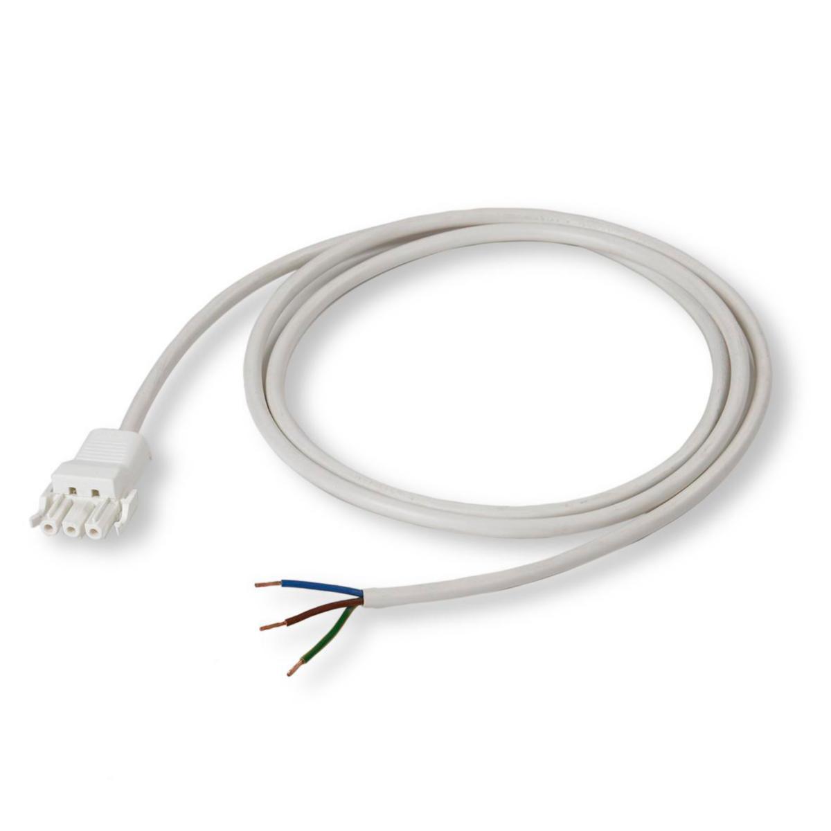 HF-kablage RQQ 3G1,5 mm² med hylskontakt NAC32S.W och andra ändan fri. - KABLAGE RQQ 3G1.5 3M VIT NAL130T15030