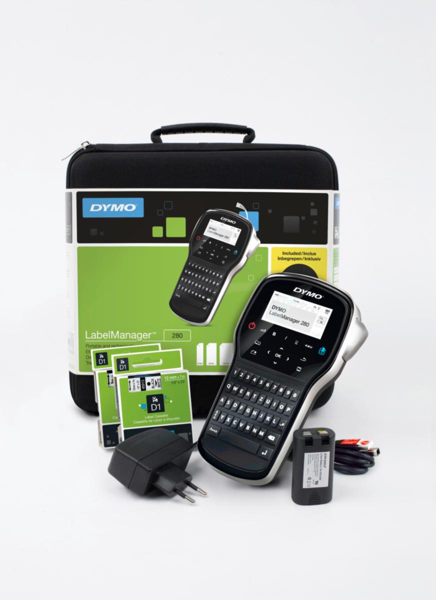 Märkmaskin Dymo LabelManager 280 Kit Case - MÄRKMASKIN DYMO LM280 LADDARE. BATTERI 2TEJPER.VÄSKA