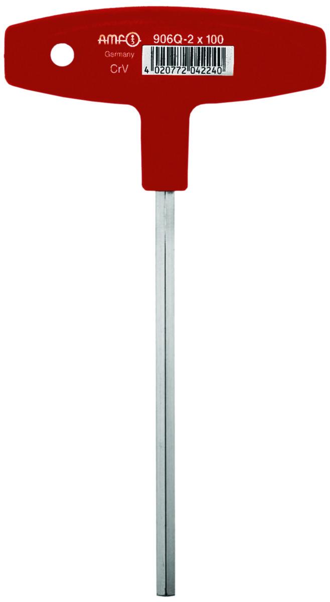 Sexkantnyckel AMF 906Q med T-handtag - SEXKANTNYCKEL T AMF 906Q 5X100MM