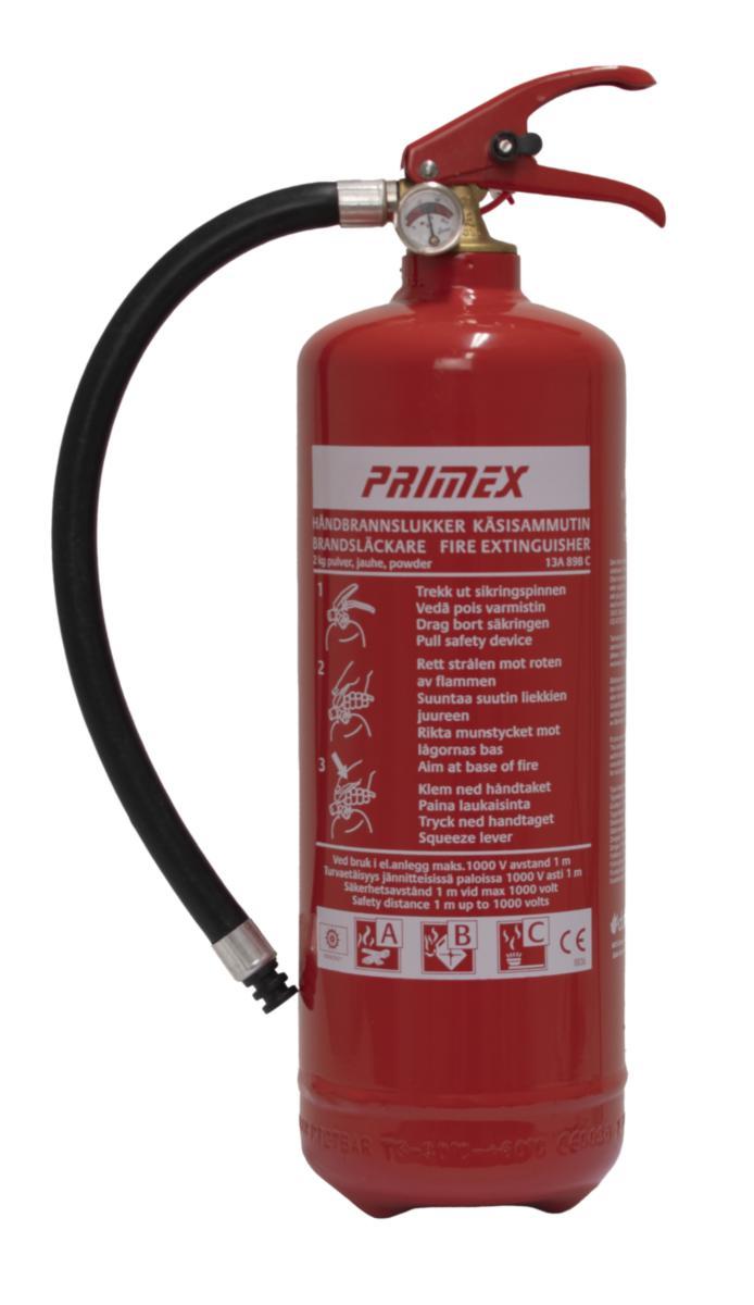 Brandsläckare, Dafo Pulver Primex PK - BRANDSLÄCKARE ABC DAFO PRIMEX PULVER PK 2 K RÖD 2KG
