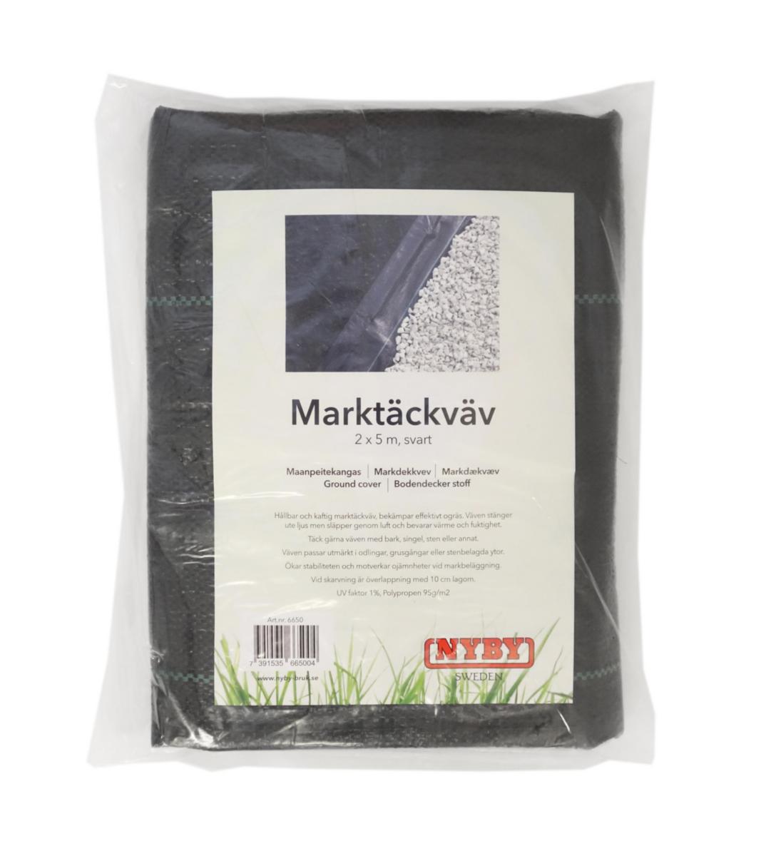 Marktäckväv Svart 100gr - MARKTÄCKVÄV 2 X 5M SVART 100GR