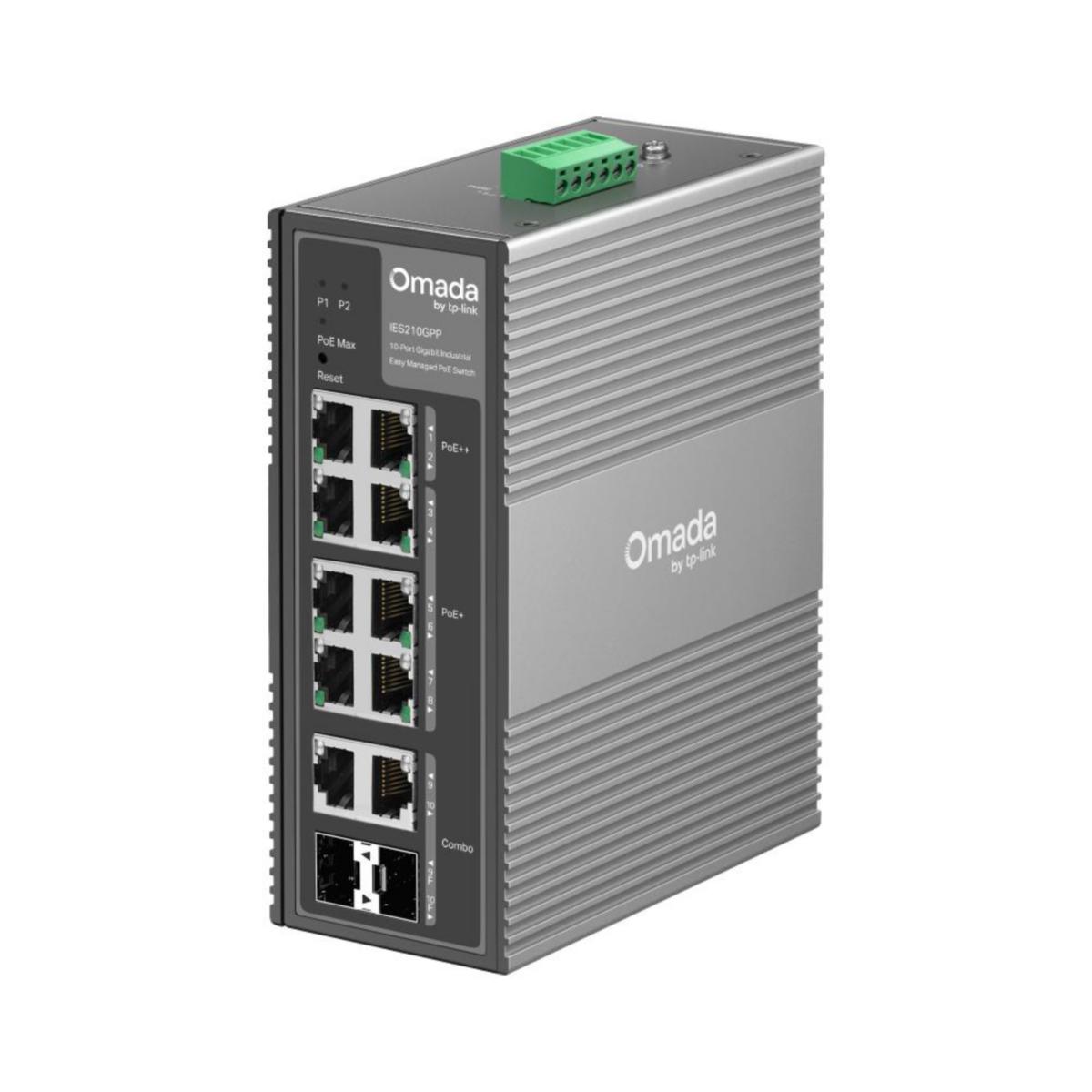 Omada Switch 10-Port Gigabit Industrial with 6-Port PoE+ and 2-Port PoE++, IES210GPP - IES210GPP IES210GPP
