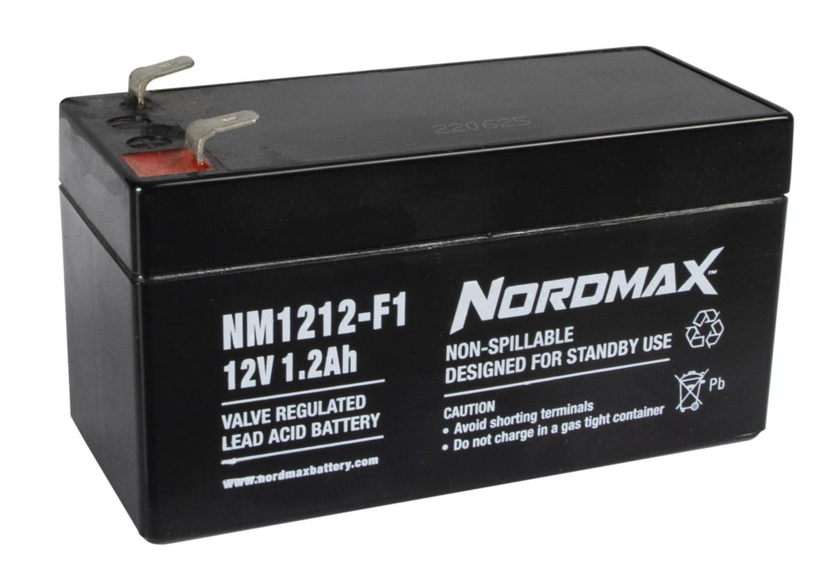 Blybatteri ventilreglerat 5-års, Nordmax - BATTERI 12V 1,2AH 5ÅR NM1212-F1