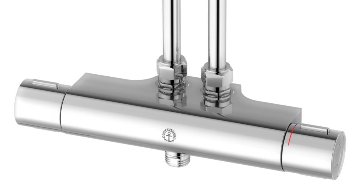 Duschblandare Nya Nautic - termostat, Gustavsberg - GBG NYA NAUTIC DUSCH BLANDARE 40C/C, ANSL.UPP/DUSCH NER,KROM
