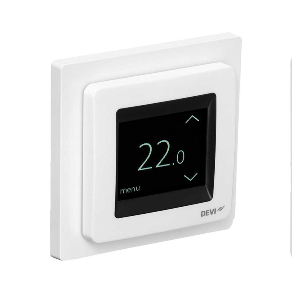 Elektronisk termostat med touchskärm - TERMOSTAT DEVIREG TOUCH VIT RAL9016