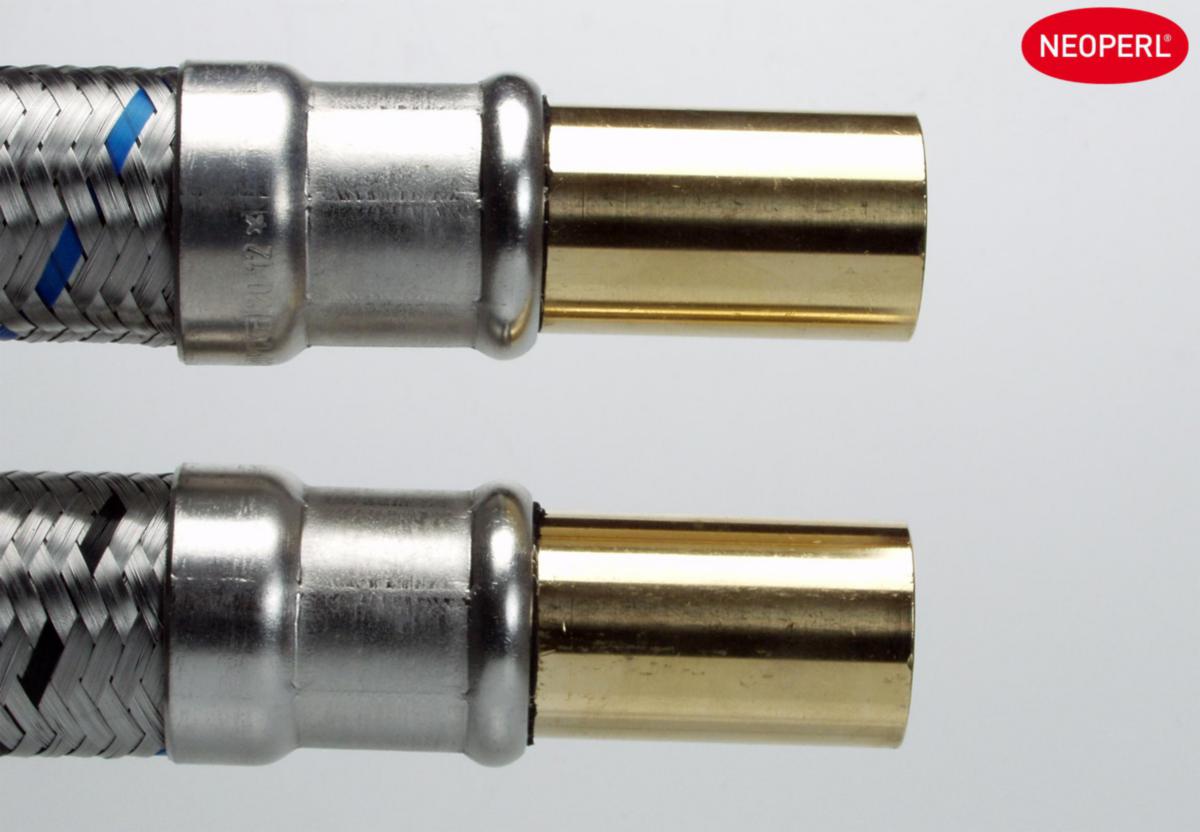 Diffusionstät slang rostfri omflätning med slätände för kläm-eller presskoppling, Neoperl - NEOFLEX BUTYL DN25 1000 MM 28 MM X 28 MM RAK SLÄTÄNDE