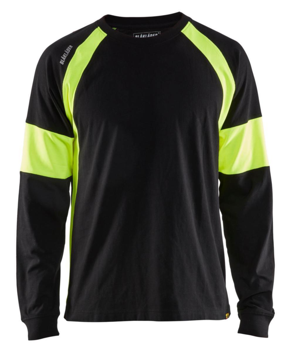 T-shirt Blåkläder 3520-1030 L-Ärm - T-SHIRT BLK 3520-1030 SVART /GUL LÅNGÄRM STL XL