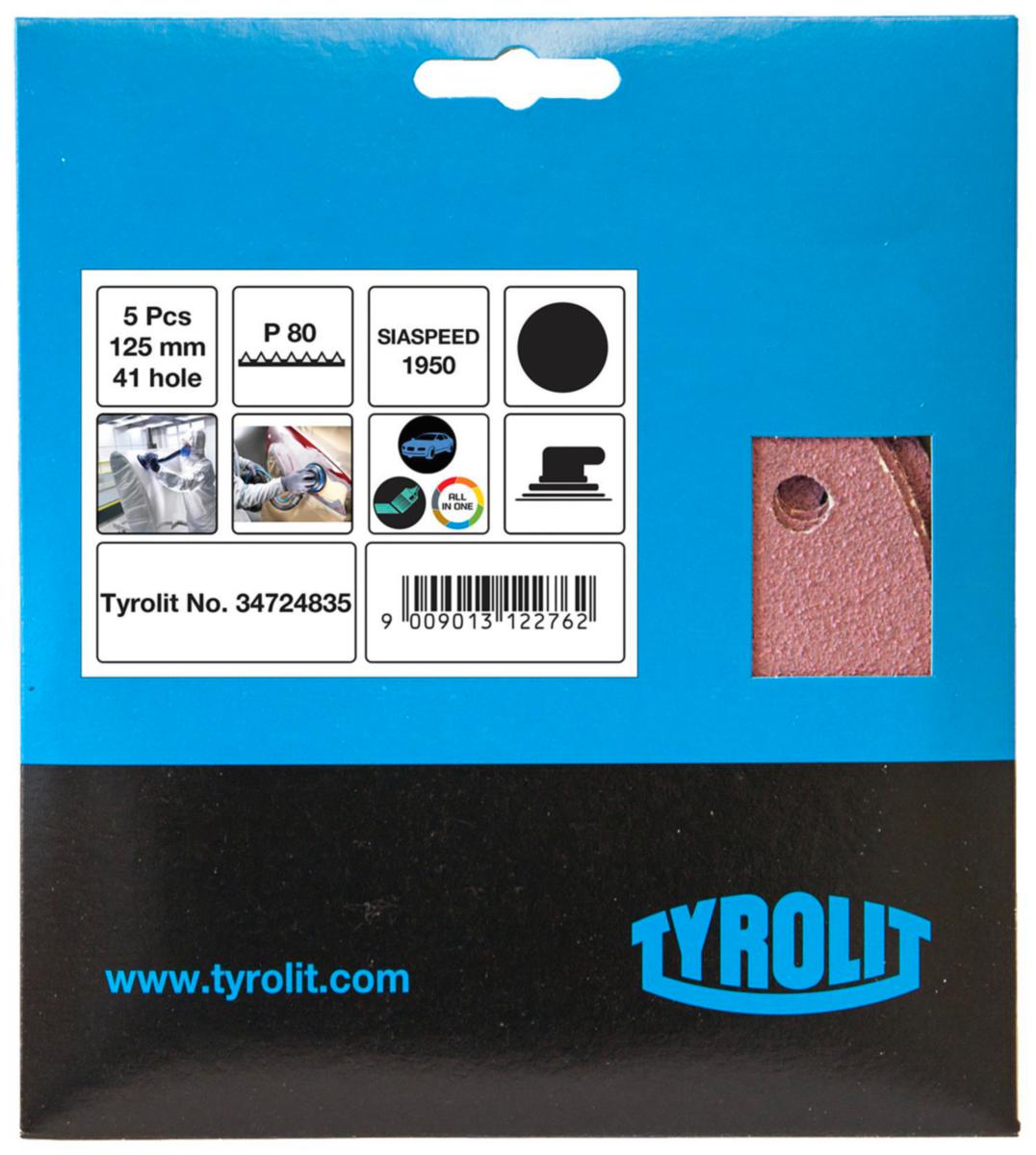 Kardborrerondell Tyrolit Siaspeed 1950 SB-pack Multihål Ø125mm - KARDBORRERONDELL SIASPEED 1950 H41 MULTIHÅL 125MM K60 5-PACK
