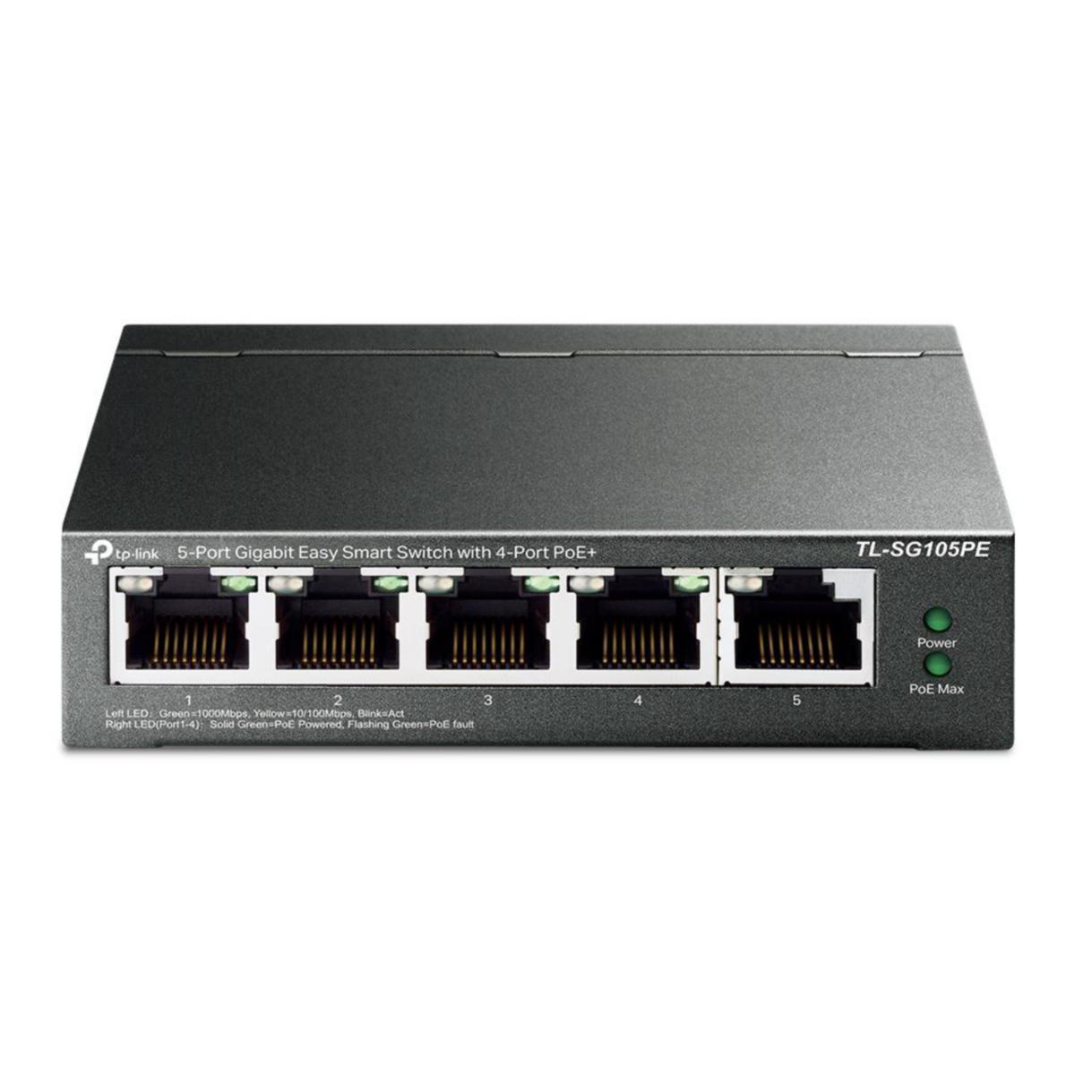 Switch 5-Port Gigabit with 4-Port PoE+, TL-SG105PE - TL-SG105PE TL-SG105PE