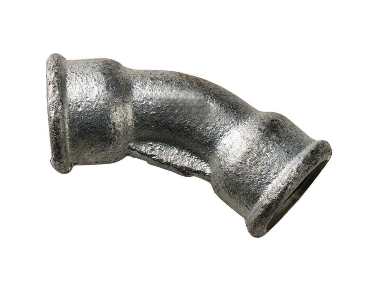 Böj 45° med 2 muffar, aducerad, varmförzinkad, invändig gänga. Int nr 41. - 20X45GR GALV AD BÖJ NO 41 2 MUFFAR  EN10242/A2