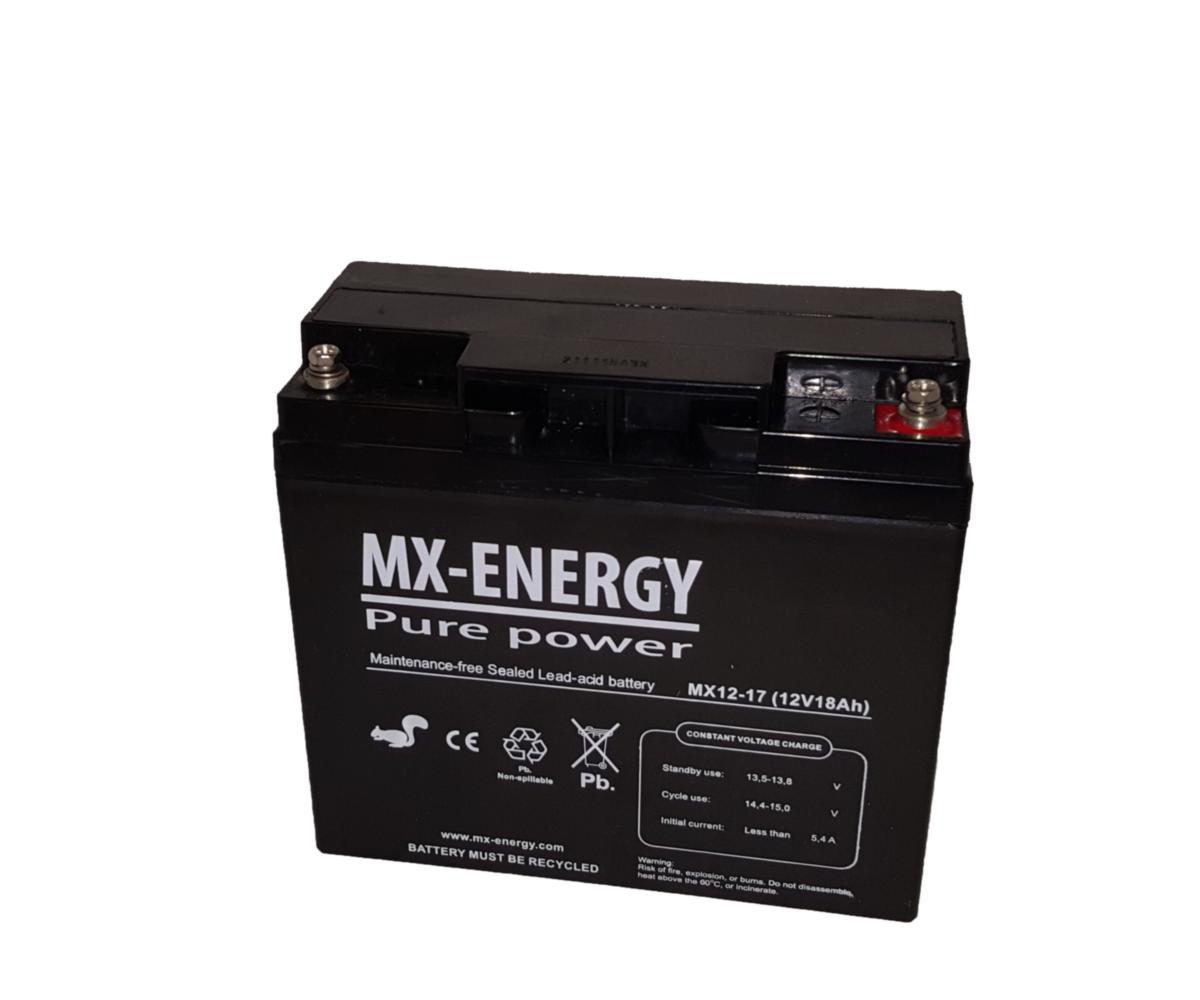 Ventilreglerat blybatteri (AGM-batteri), MX-Energy - BLYBATTERI 12V 17AH 