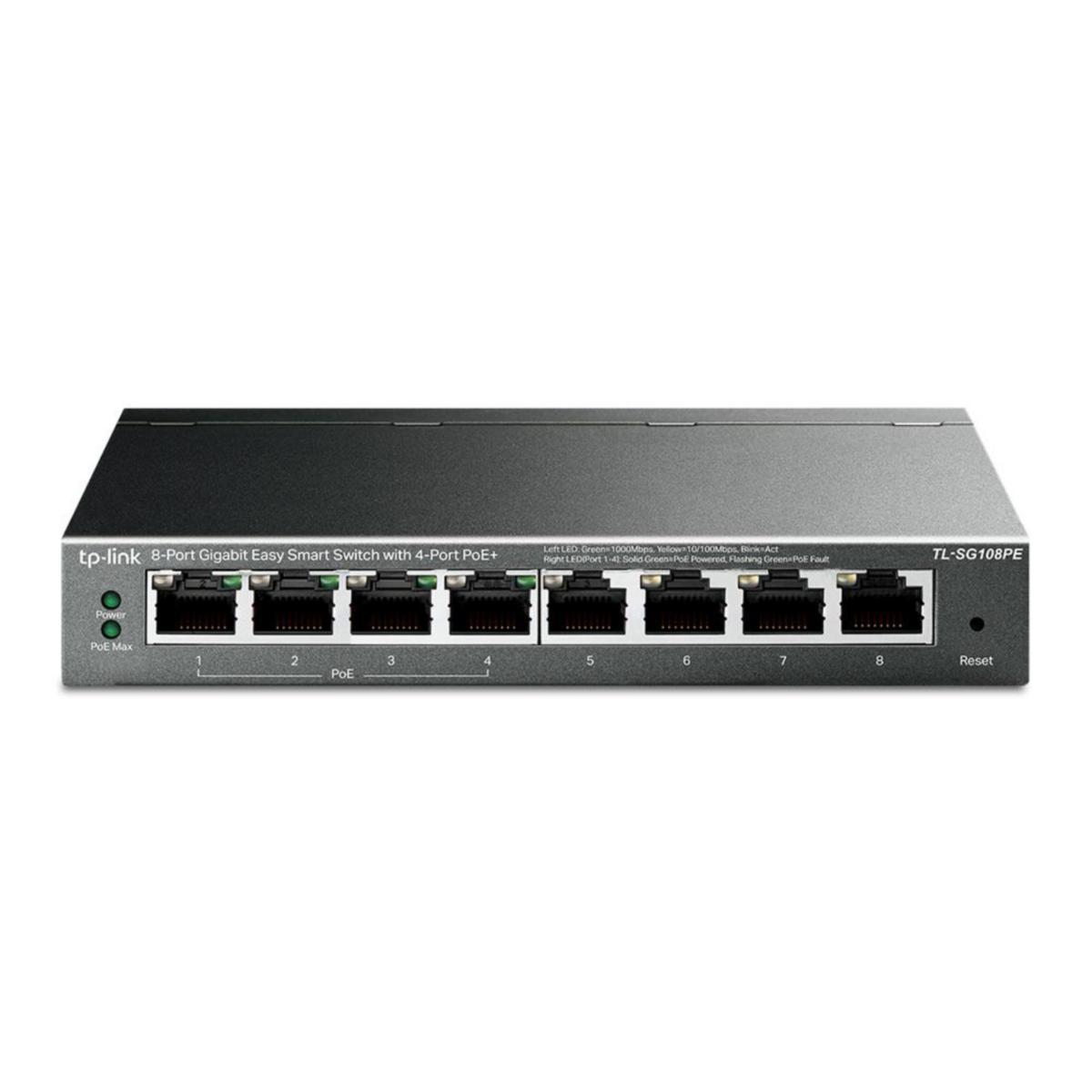 Switch 8-Port Gigabit with 4-Port PoE+, TL-SG108PE - TL-SG108PE TL-SG108PE