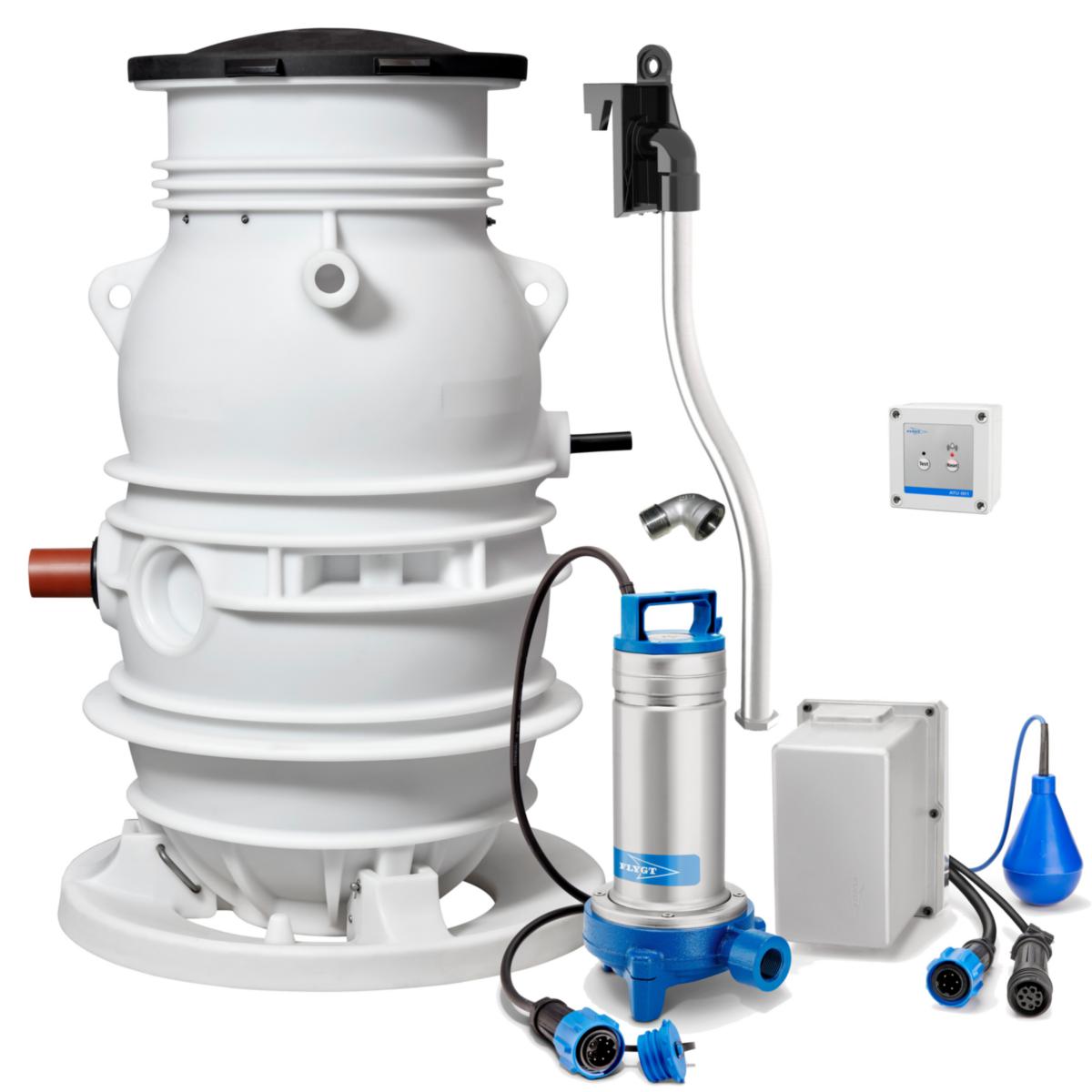 Avloppspumpstation Compit901 1-fas, Flygt - COMPIT 901H-EP-+/L-DXG+ 1 PUMP/ DXG+/ PE. 1-F