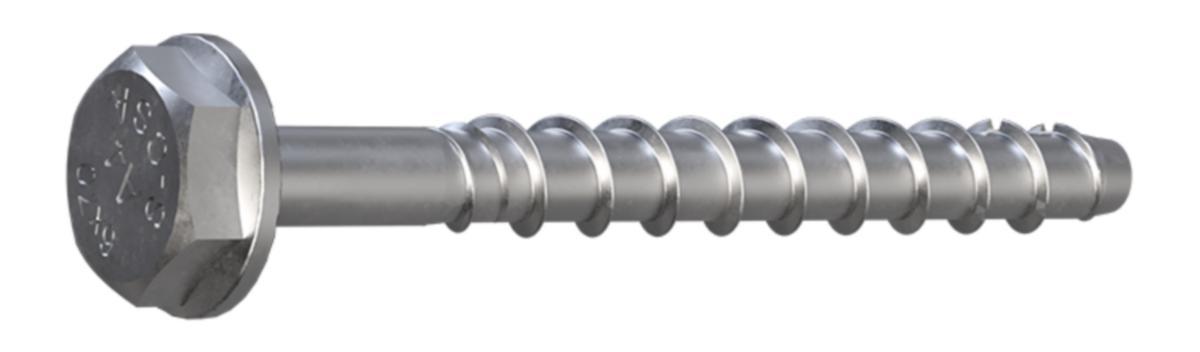 Betongskruv Sormat S-CSA sexkant/fläns A4 - BETONGSKRUV S-CSA A4 SW13 8X70/5 HEX 50/FRP