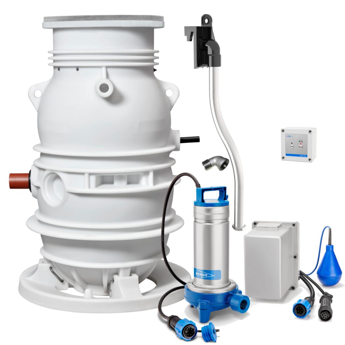 Avloppspumpstation Compit901 1-fas, Flygt - COMPIT 901H-EB-+/L-DXG+ 1 PUMP/ DXG+/ BTG. 1-F
