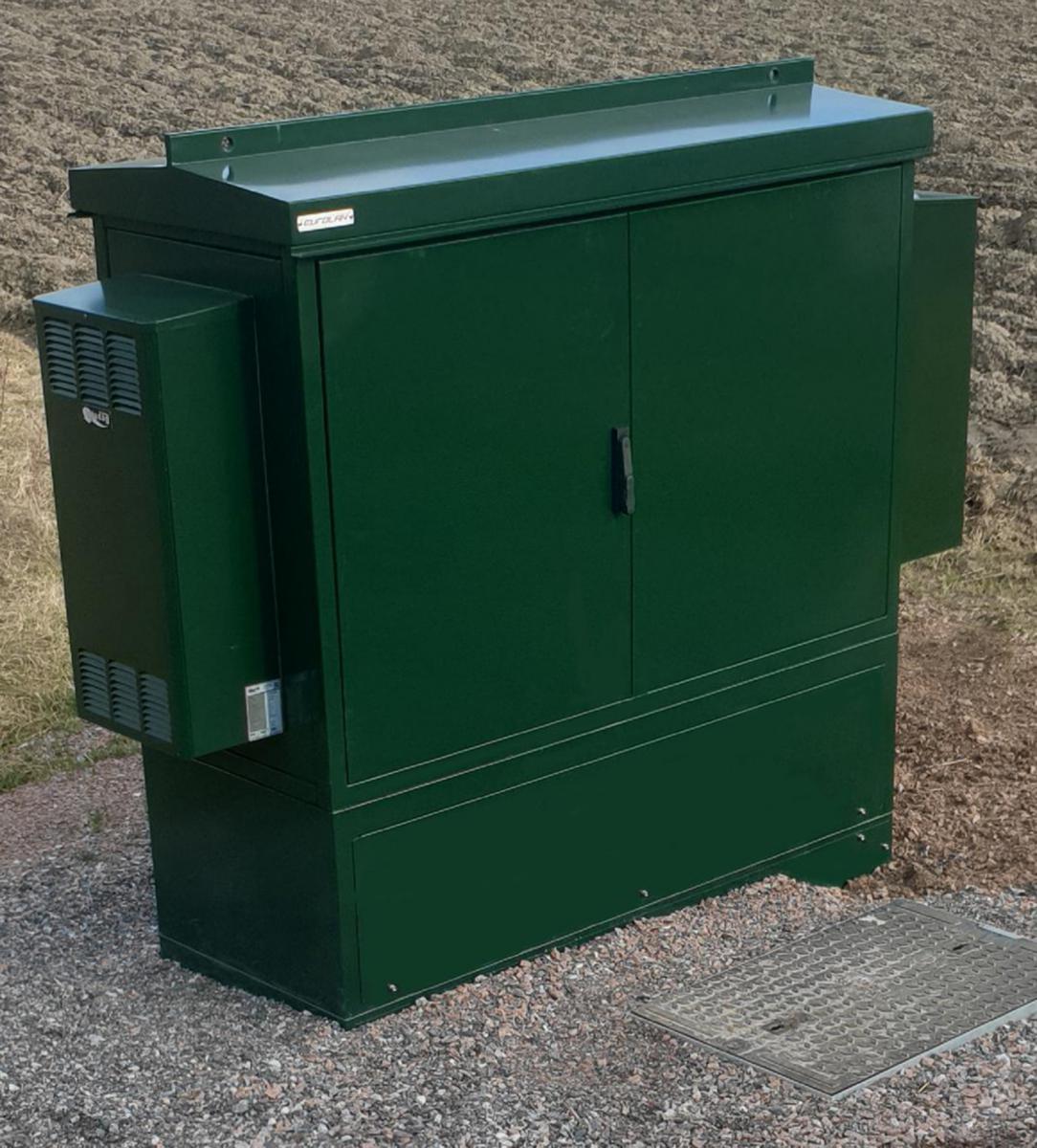 Nodskåp Climate 4x19"+AC, Eurolan - UTENOD 4X19" 220V MOD + AC GRÅ 60Z-10-V01-02GY-AC