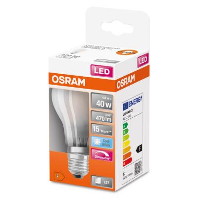 LED-LAMPA NORMAL (40) E27 DIM MATT 840 CL A OSRAM