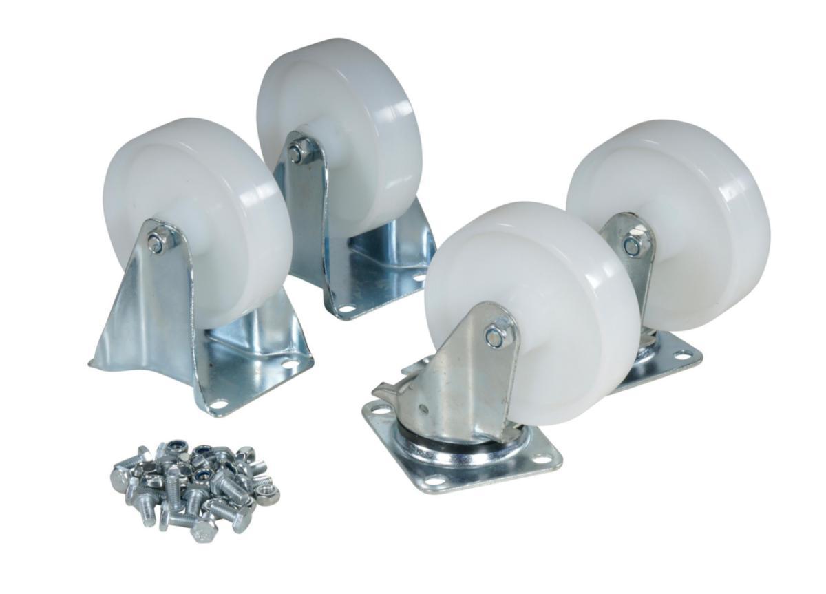 Hjulsats Tippo - HJULSATS NYLON F TIPPCONTAINER 2FASTA+2SVÄNGBARA